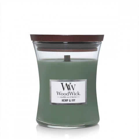 Woodwick candle hemp & ivy